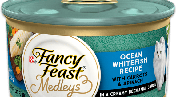 Fancy Feast Medleys Ocean Whitefish With Carrots & Spinach In A Creamy Béchamel Sauce